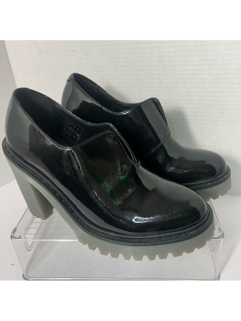 NEW Dr Martens Cordelia Patent Leather Chunky Platform Pumps Goth School Girl